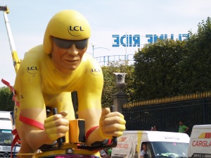 Part of the crazy colourful Caravan of the Tour de France on Sunday.