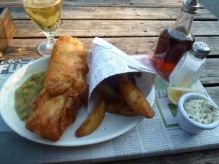Fish and chips in Appletreewick.