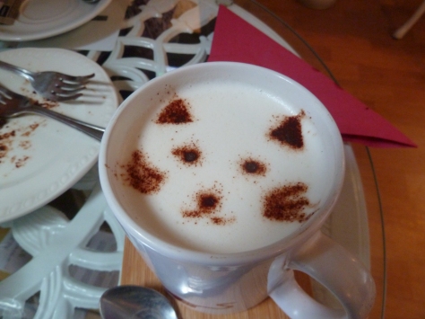 There's a cat face in my brew.