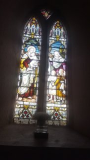 Stained glass at All Hallows Church.